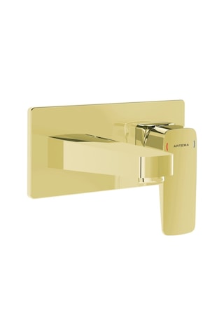 Artema Root Square Ankastre Sıva Üstü Lavabo Bataryası Altın A4273823