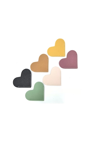 Kadınlar İçin 6 Adet Kalp Şeklinde Deri Ayraç, Sevimli Köşe Ayrac