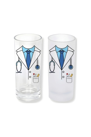 Doktor Önlüğü Desenli Buzlu Ya Da Buzsuz Seçenekleriyle Rakı Bardağı