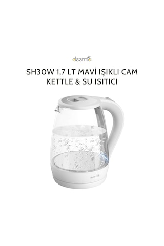 Deerma Sh30w 1,7lt Mavi Işıklı Cam Kettle & Su Isıtıcı