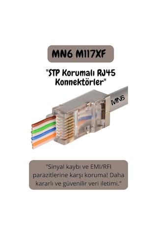 Mn6 M117xf Cat6 Jack/90 Adet-metal Ez/yeni Nesil Rj45 Cat6-8p/8c Açık Uçlu/cat6 Konnektör