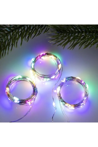 Luazon Lighting Pil İle Çalışan Çiy Damlası Işıklı Süs, 3'lü Set 178235762 Beyaz