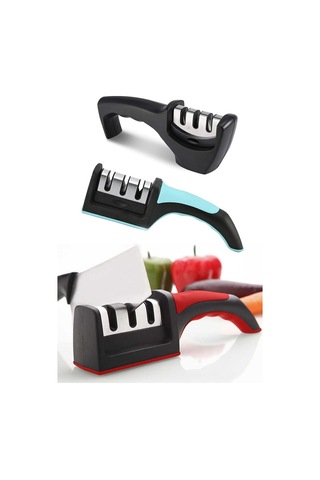 Büro Ev Ofis Kamp Keyfi İçin 3 Açılı Elmas Seramik Bileyici Tungsten Çelik El Bıçakları Bileme Aparatı