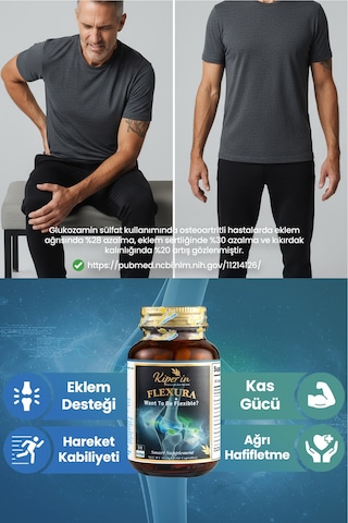 Kiperin Flexura Eklem Glukozamin, Msm, Kondroitin, Akgünlük, Sam-e, Hyaluronik Asit 60 Kapsül