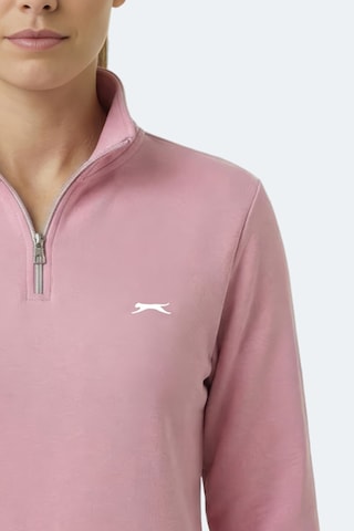 Slazenger Maxıs I Kadın Dik Yaka Fermuarlı Gül Sweatshırt Gülkurusu