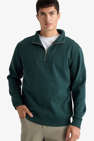 Defacto Regular Fit Yarım Balıkçı Yaka Fermuarlı Kalın Sweatshirt F4136ax25augn536 Yeşil