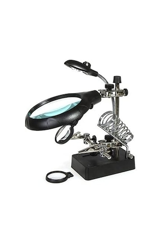 Masa Üstü Ledli Mini Büyüteç Havya Stand Pcb Tutucu Mg16129-c