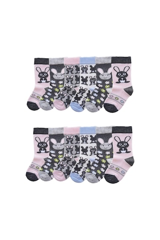 12li Kız Çocuk Çorap Uzun Soket Pamuklu Dikişsiz Renkli Yumuşak Karışık