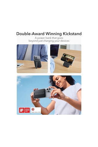 5000 Mah Taşınabilir Şarj Cihazı Halolock Qi2 Magsafe Standlı Powerbank - Beyaz BEYAZ