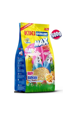 KIKI Excellent Kuş Max Menu Baby Budgies Yavru Muhabbet Kuşu Yemi 500 Gr. KB303