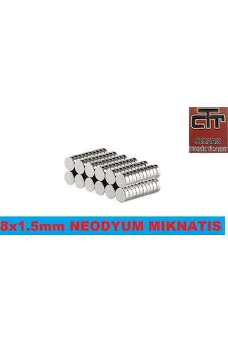 50 Adet Neodyum Mıknatıs D8 X 1.5Mm Kalınlık Ekstra Kuvvetli