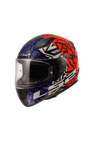 Ls2 Rapid 2 Memphis Kapalı Kask Kırmızı - Mavi