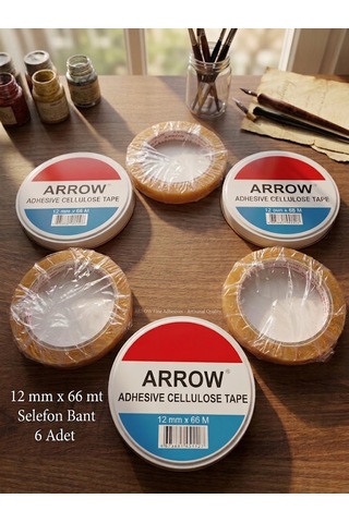 Arrow Şeffaf Selefon Bant 12 Mm X 66 Mt 1 Kutu 12 Adet
