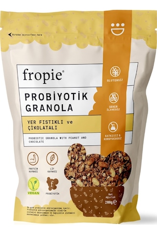 Fropie Yer Fıstığı & Çikolata Probiyotik Granola 3 x 200 G