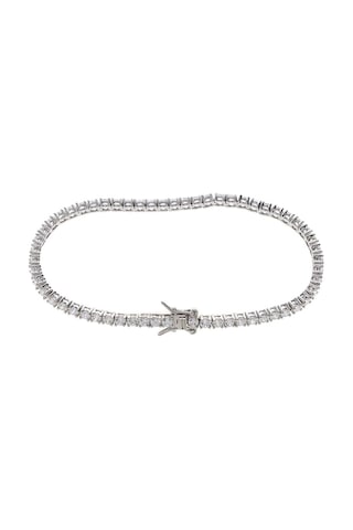 3 Mm Zirkon Taşlı 925 Ayar Gümüş Suyolu Kadın Bileklik Gümüş