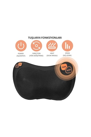 Didadodo Bel - Boyun - Sırt - Ayak Bacak Masaj Yastığı Aleti Siyah Çok Renkli