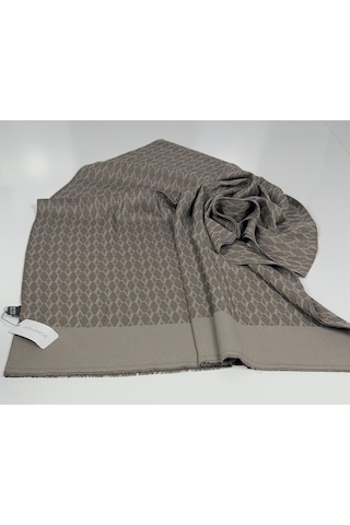 Armanda Cotton Monogram Desen Şal - 3098-1015 Kahverengi