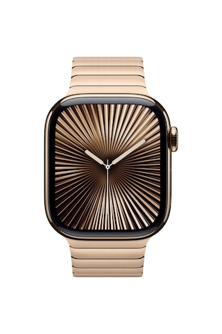 Apple Uyumlu 42 Mm Baklalı Model Altın Rengi Bilezik