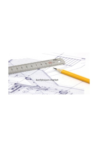Çift Taraflı Paslanmaz Çelik Metal Cetvel 30 CM Metal