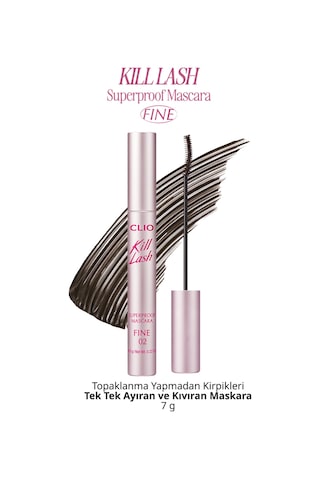 Clıo Kill Lash Superproof Mascara Fine 02 Mousse Brown