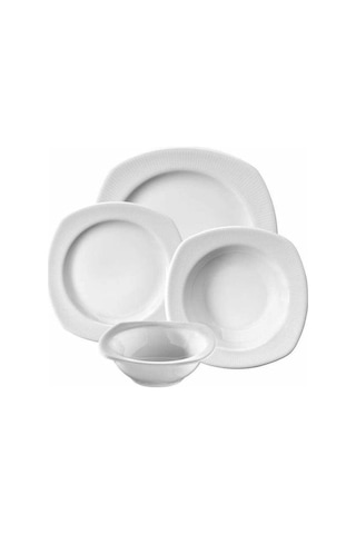 Kütahya Porselen Çisil Beyaz 12 Kişilik 48 Parça Yemek Takımı