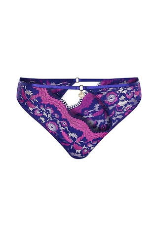 Addria Saks Mavisi Saten Dekolteli Dantelli Slip Saks Mavisi
