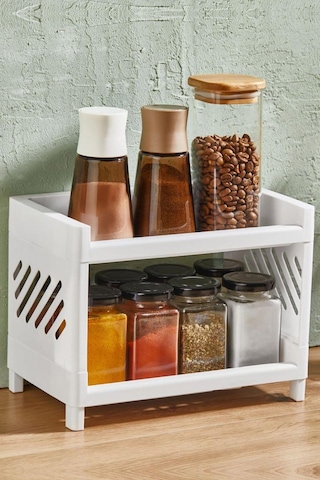 Bev Kitchen İki Katlı Banyo Mutfak Dolap İçi Düzenleyici Organizer Raf Çok Kullanışlı Raf Ünitesi Be Sku: Smgstk0c663b28a8 Ahşap