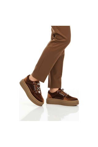 Guja Kahve Nubuk Bağcıklı Yüksek Taban Kadın Sneaker 25k475 Z Kahve