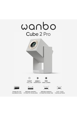 Wanbo Cube 2 Pro Projeksiyon Cihazı 500 Ansilümen