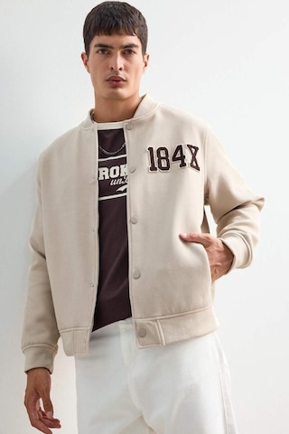Defacto Regular Fit Kolej Yaka Çıtçıtlı Bomber Mont F5096ax25aubg359 Bej