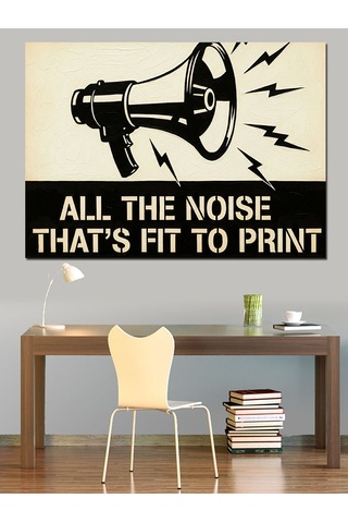 "all The Noise" Gramofon Dekoratif Kanvas - Mdf Ahşap Tablo