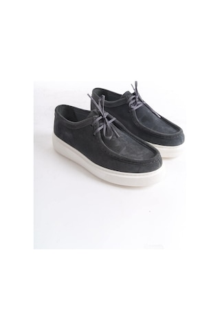 Mubiano Hakiki Deri Mbsr3535-gr Erkek Bağcık Detay Süet Günlük Gri Ayakkabı & Loafer Gri