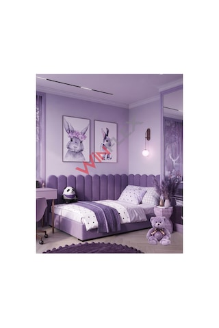 Winflex Yatak Başlık ,duvar Ve Oda Dekorasyon Panel 10adet- 15x100cm Mor 100 x 150 CM