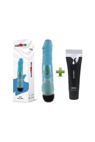 Truva Shop Crazy Bull 18 Cm Dildo Mavi Jel Titreşimli Vibratör Penis + Kaydırıcı