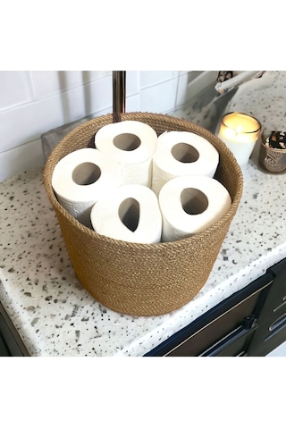 Hasır Sepet, Dekoratif Sepet, Çok Amaçlı Saklama Kutusu, Hasır Tuvalet Kağıdı Sepeti 001