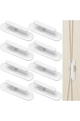 Moveevo Ev, Ofis Ve Anaokulu İçin 8 Adet Çocuk Koruyucu Yapışkan Pencere İp Kancaları Beyaz