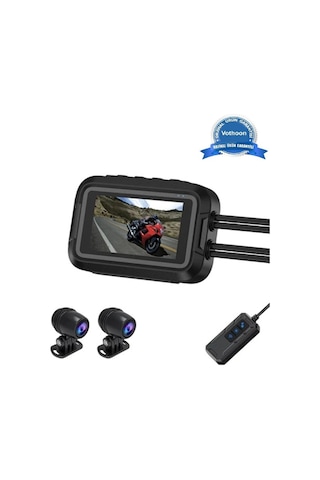 Motosiklet Kamerası Full Hd 1080p,150 Geniş Açı 3.0 Ekran Çift Ön Arka Kamera Wifi Destekli Gprs Öz Siyah