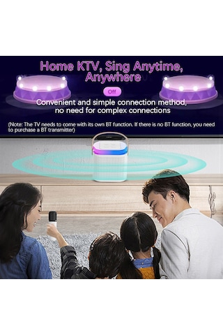 Maiyame Profesyonel Mini Karaoke Hoparlör Ve Mikrofon Seti, 5 Ses Efekti, Eko Ve Ses Ayarları, Pembe/beyaz Seçenekli