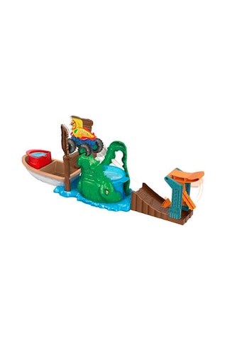 Hot Wheels Monster Trucks Renk Değiştiren Araçlar Timsahtan Kaçış Oyun Seti- HGV14