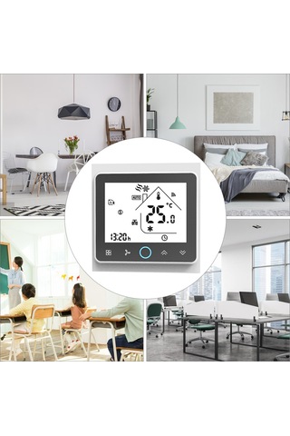 Ranyeek Bac-002alw Wi-fi Klima Termostati, Dış Siyah İç Beyaz, Ntc Sensörlü, 5-35 C Ayar Aralığı, Pil Dahil Değil