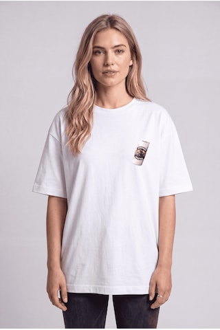Black Nova Oversize Baskılı Unisex %100 Pamuk T-shirt Forever Beyaz