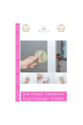 Kulp Pratik Mobilya Çekmece Dolap Pencere Cam Kapı Kendinden Yapışkanlı Yapışkanlı Kulp Tutacak - 8 Çok Renkli