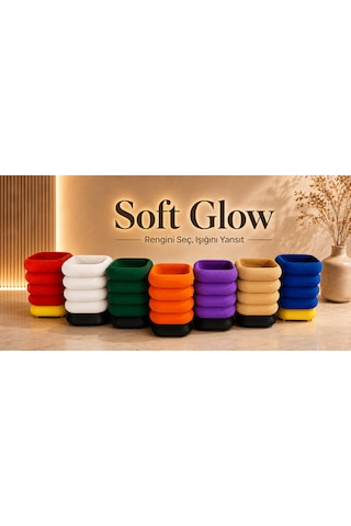 Soft Glow Masa Lambası - Fiş Bağlantılı Siyah - Beyaz