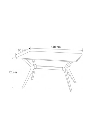 Dfy104 140x80 Mdf Mutfak Masası Modern Dikdörtgen Dekoratif Şık Yemek Masası 4-6 Kişilik Sabit Masa Cappuccino - Traverten