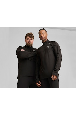Puma Run Cloudspun 1/4 Zip Erkek Uzun Kollu Koşu Tişörtü 52578101 Siyah 52578101 Siyah
