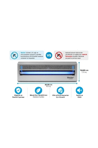 Catchmaster Vector 15 Uv Işıklı Sinek Kapanı Profesyonel Haşere Kontrol Cihazı, Sessiz Ve Etkili, Alüminyum Gövde