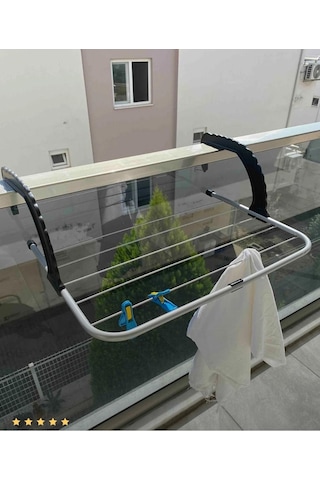Perilla Doğrular Petek Üstü Çamaşır Kurutmalık - Balkon Kurutmalık Askısı Siyah