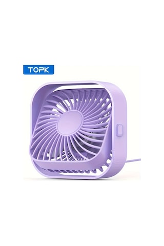 Boatshop1 Topk K51 Mor Mini Usb Masa Fanı Fırçasız Motor Sessiz Yüksek Hava Akışı Şık Tasarım
