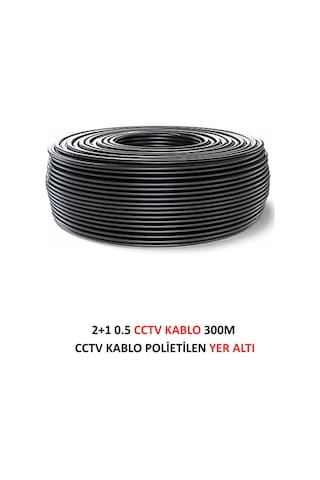 Fury 2+1 0.5mm Polietilen Yer Altı Cctv Kablo Güvenlik Kamera Kablosu 300m