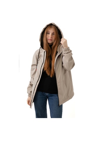 Kadın Taş Içi Astarlı Su Geçirmez Ve Rüzgara Dayanıklı Kapüşonlu Cepli Yağmurluk - Rüzgarlık Taş